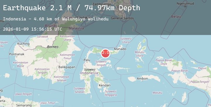 Map of Minahassa Peninsula, Sulawesi