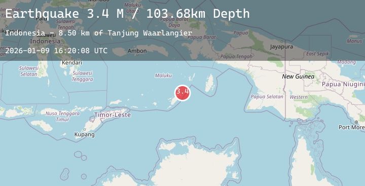 Map of Tanimbar Islands Region, Indonesia