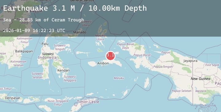Map of Seram, Indonesia