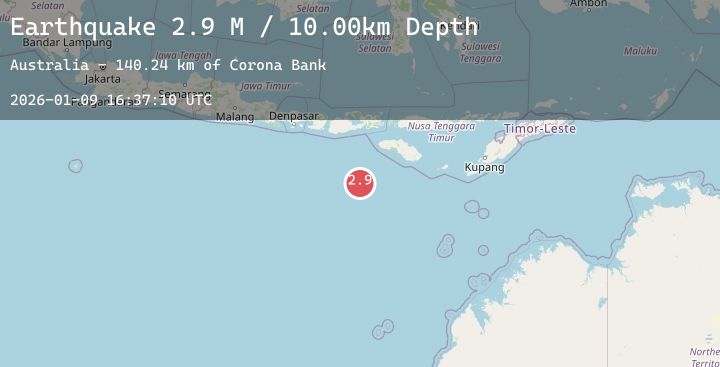Map of South of Sumbawa, Indonesia