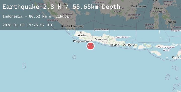 Map of Java, Indonesia