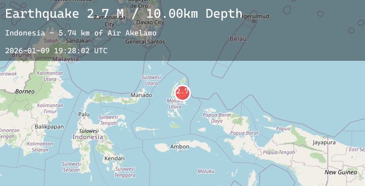 Map of Halmahera, Indonesia