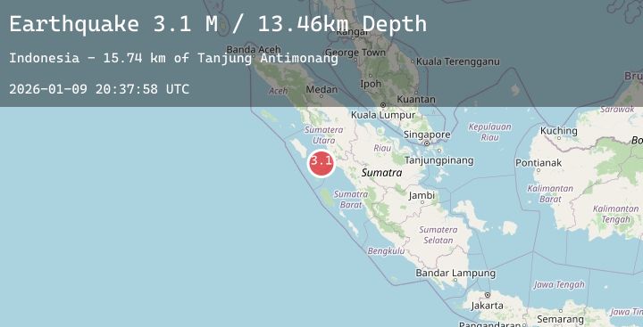 Map of Northern Sumatra, Indonesia