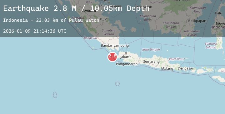 Map of Sunda Strait, Indonesia