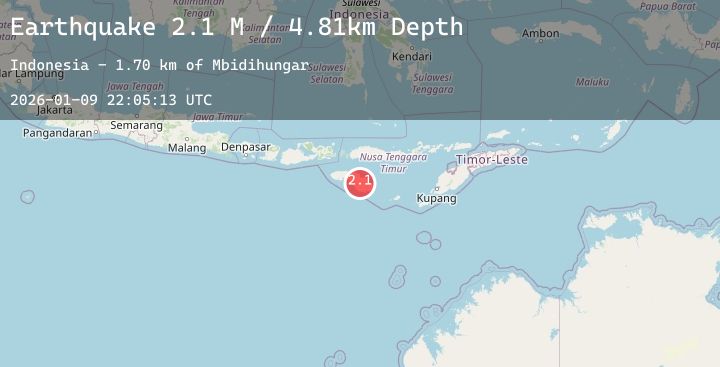 Map of Sumba Region, Indonesia