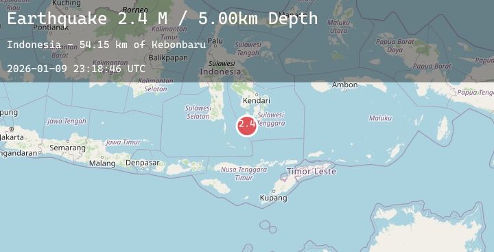 Map of Sulawesi, Indonesia