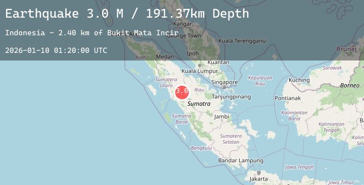 Map of Northern Sumatra, Indonesia