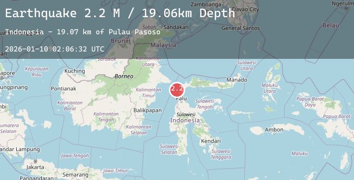 Map of Minahassa Peninsula, Sulawesi