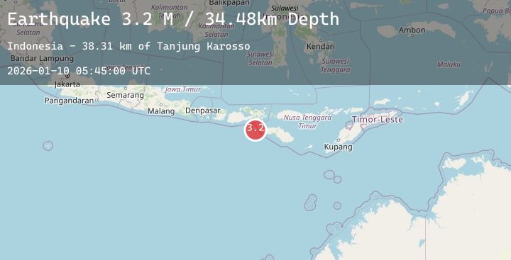 Map of Sumbawa Region, Indonesia