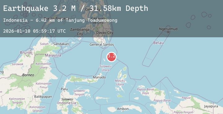 Map of Talaud Islands, Indonesia