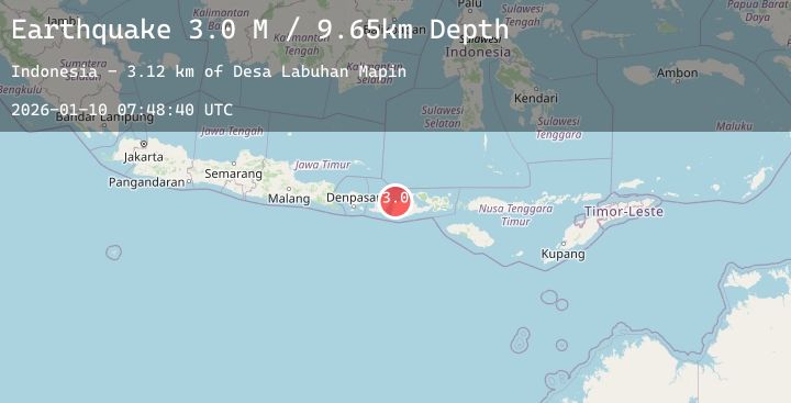 Map of Sumbawa Region, Indonesia