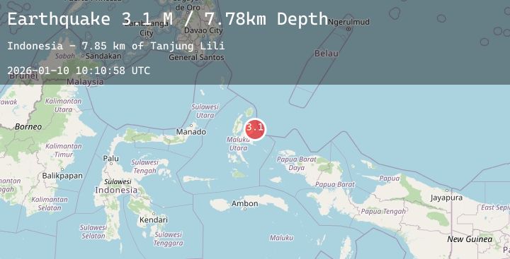 Map of Halmahera, Indonesia