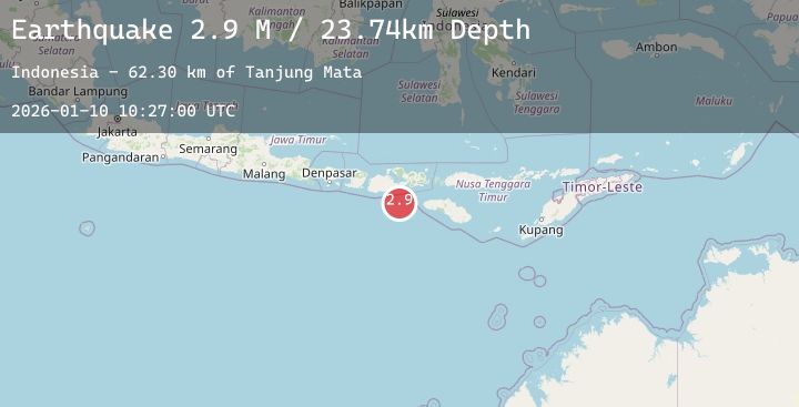 Map of Sumbawa Region, Indonesia