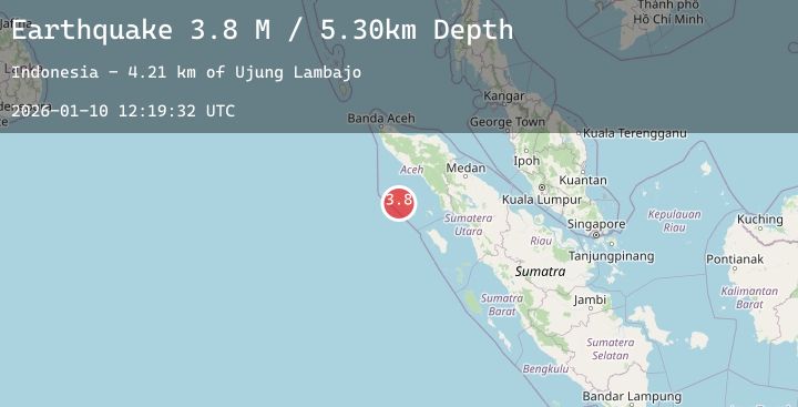 Map of Northern Sumatra, Indonesia