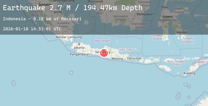 Map of Java, Indonesia