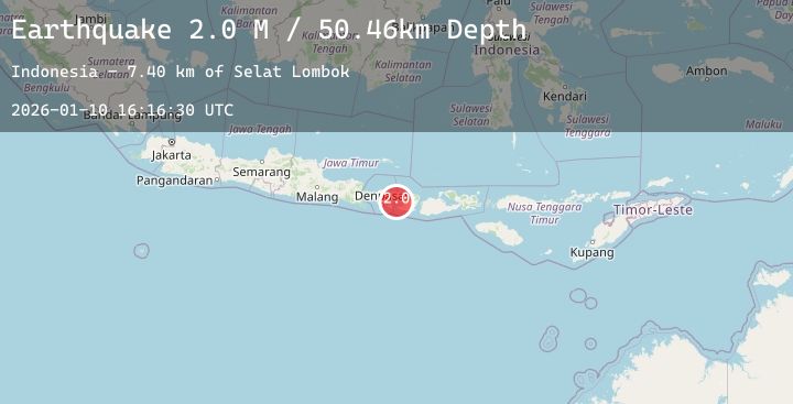 Map of Bali Region, Indonesia