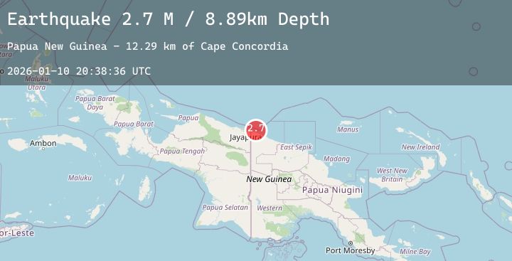 Map of Near North Coast of Papua New Guinea