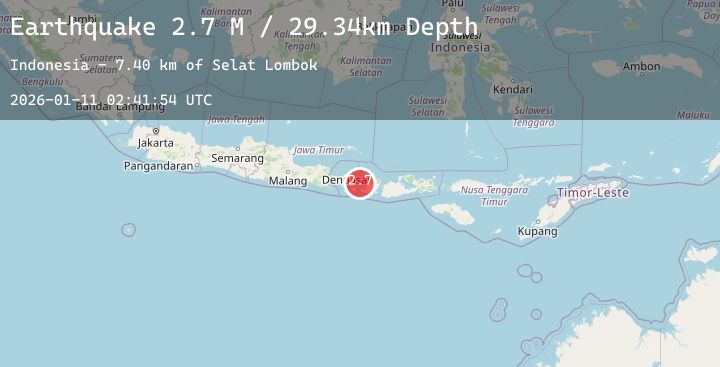 Map of Bali Region, Indonesia