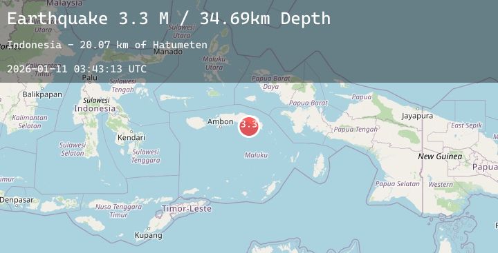 Map of Seram, Indonesia