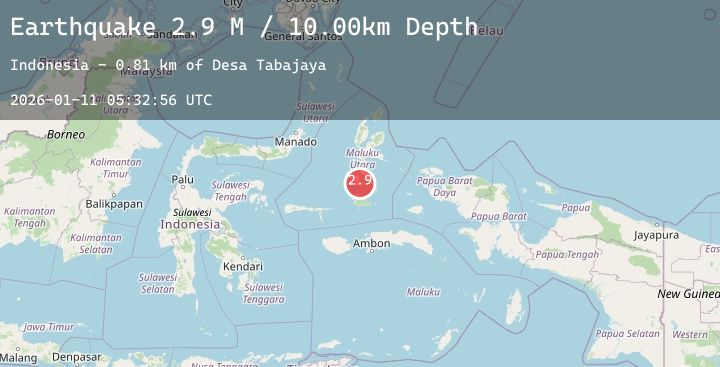 Map of Halmahera, Indonesia