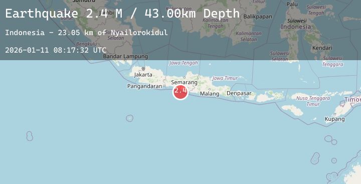 Map of Java, Indonesia