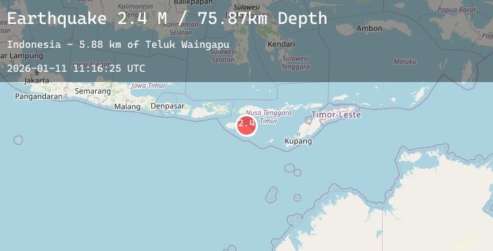 Map of Sumba Region, Indonesia
