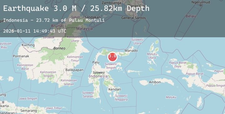 Map of Minahassa Peninsula, Sulawesi