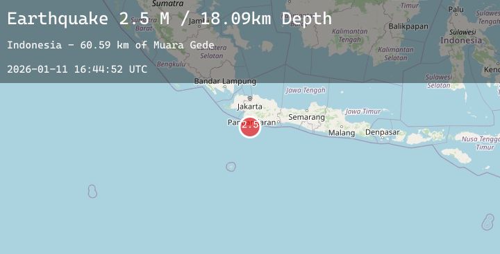 Map of Java, Indonesia