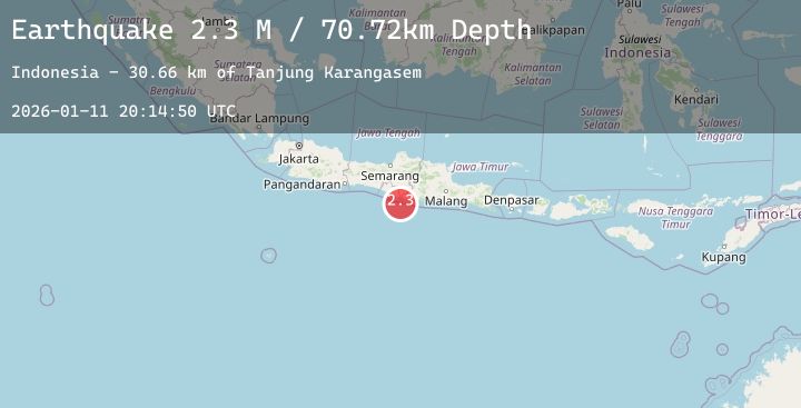 Map of Java, Indonesia