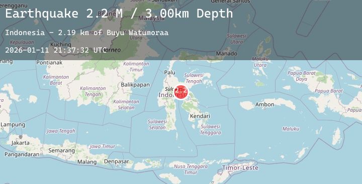 Map of Sulawesi, Indonesia