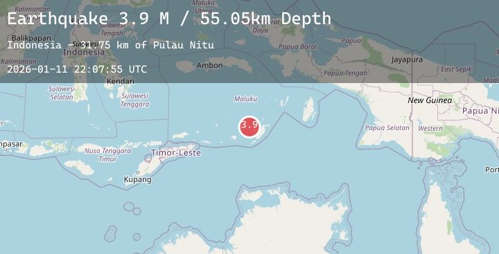 Map of Tanimbar Islands Region, Indonesia