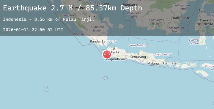 Map of Sunda Strait, Indonesia