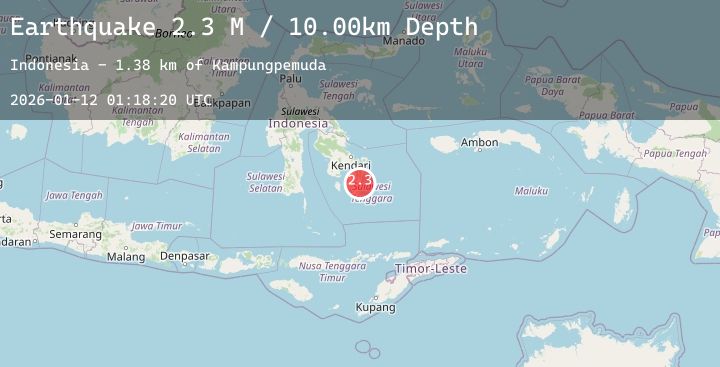 Map of Sulawesi, Indonesia