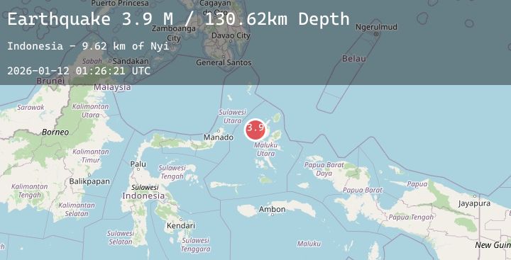 Map of Halmahera, Indonesia