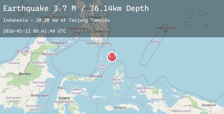 Map of Talaud Islands, Indonesia