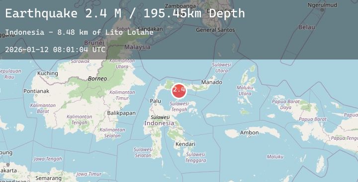 Map of Minahassa Peninsula, Sulawesi