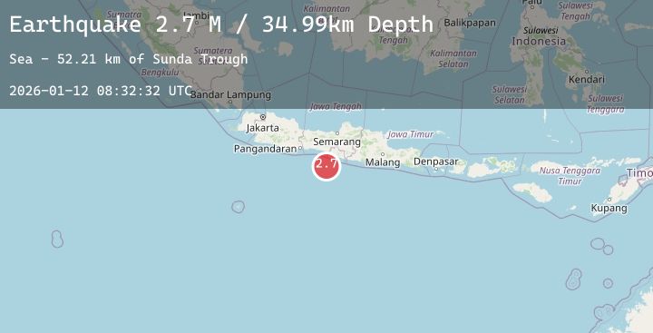 Map of Java, Indonesia