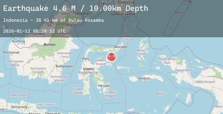 Map of Minahassa Peninsula, Sulawesi