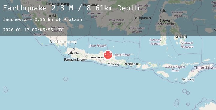 Map of Java, Indonesia