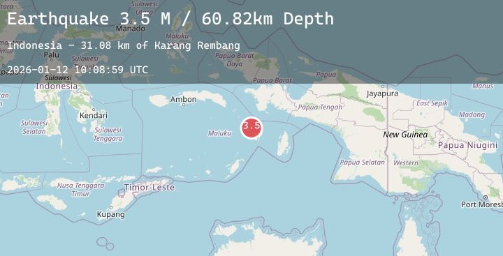 Map of Aru Islands Region, Indonesia