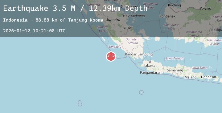 Map of Southwest of Sumatra, Indonesia