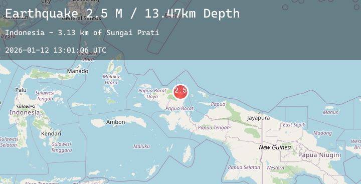 Map of West Papua Region, Indonesia