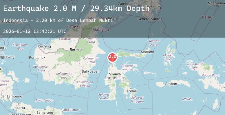 Map of Minahassa Peninsula, Sulawesi