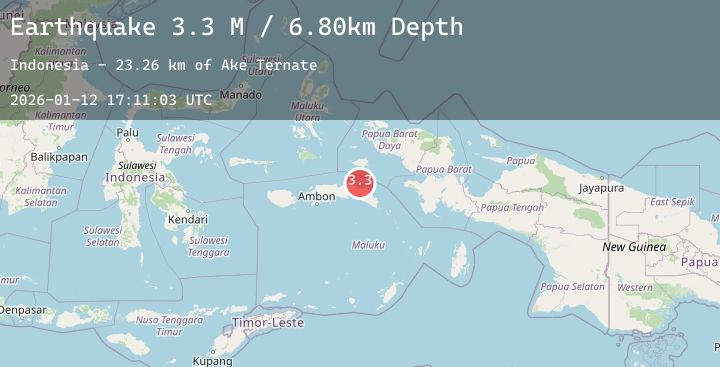 Map of Seram, Indonesia
