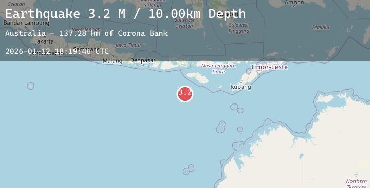 Map of South of Sumbawa, Indonesia