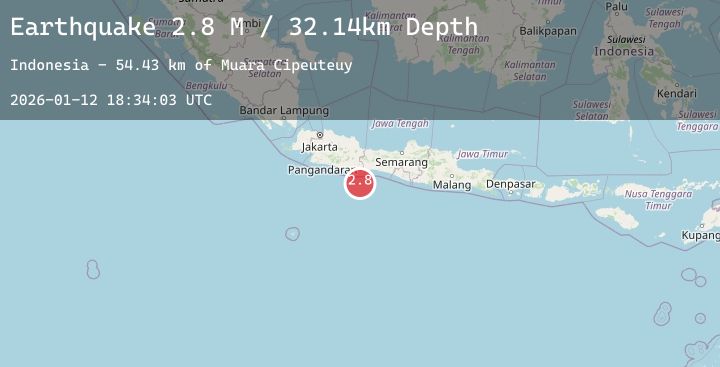 Map of Java, Indonesia