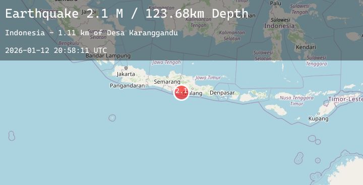 Map of Java, Indonesia