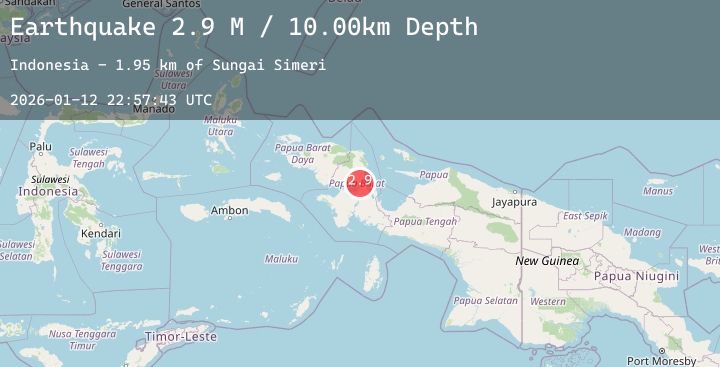Map of West Papua Region, Indonesia