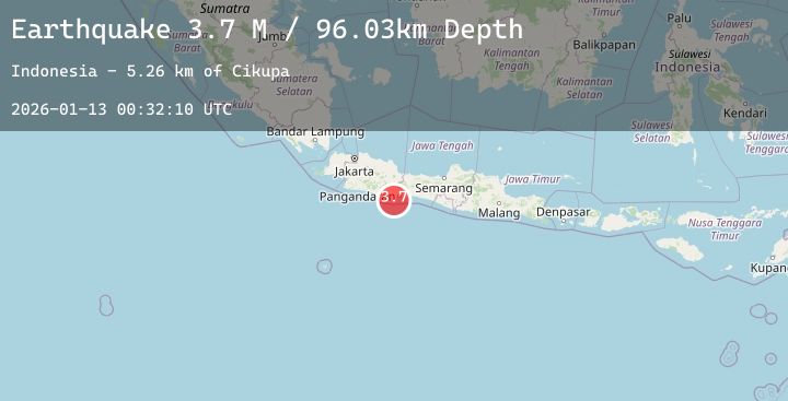Map of Java, Indonesia