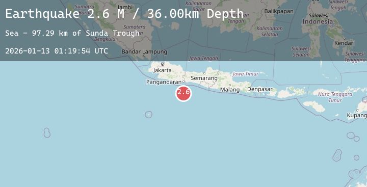 Map of Java, Indonesia